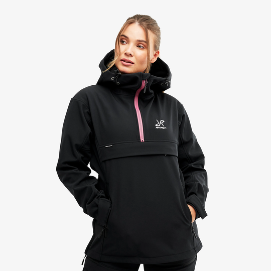 Hiball Anorak Naiset Black/Pink, Koko:XL - Ulkoilutakki, Kuoritakki & Tuulitakki