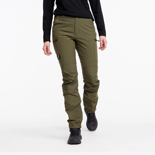 Nordwand Highwaist Stretch Pants Naiset Olive Night, Koko:XL -