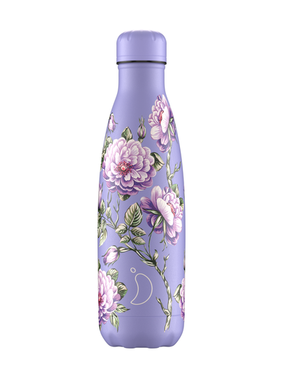 Floral violet roses -juomapullo 500 ml