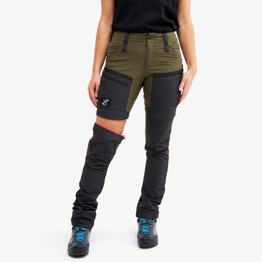 RVRC GP Pro Zip-off Pants Naiset Dark Olive, Koko:XL - Zip-off-housut