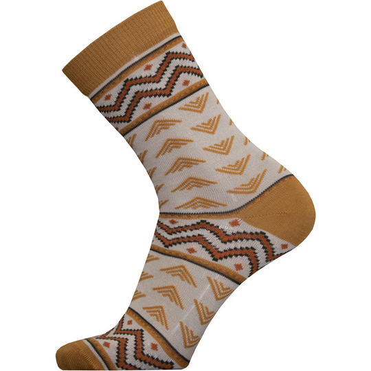 Sukkamestarit Merinovillasukat - Boho Raita Ao Okra-hiekka - Unisex - 35-38 - Partioaitta