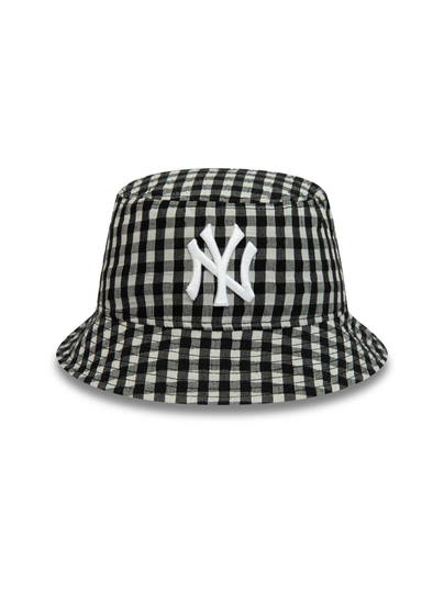 Gingham tapered bucket -hattu