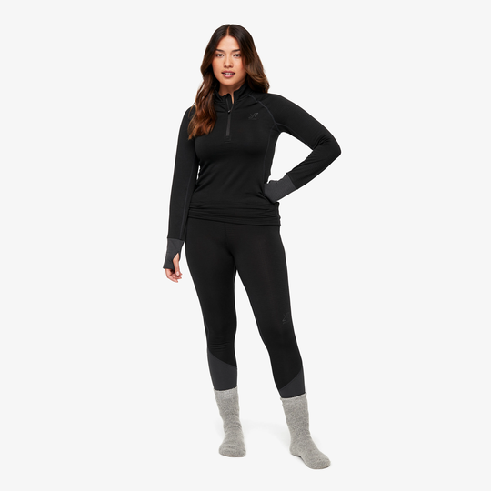 Hiball Waffle Base Layer Set Naiset Black, Koko:L - > Aluskerrastot