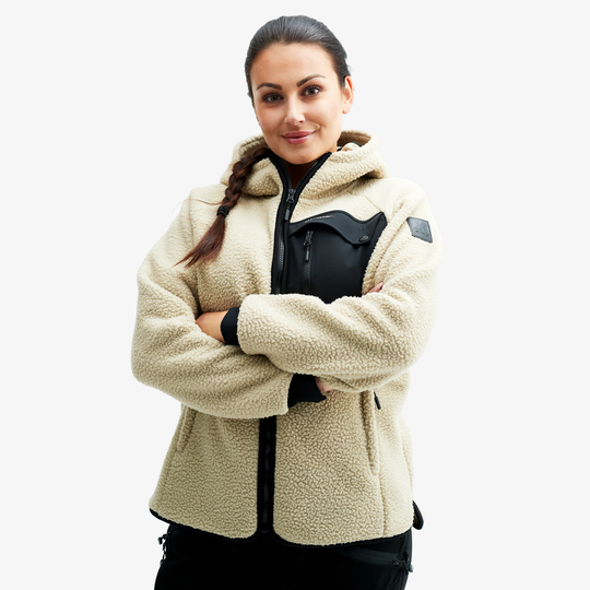 Sherpa Hoodie Naiset Beige Khaki, Koko:L - > Paidat > Hupparit