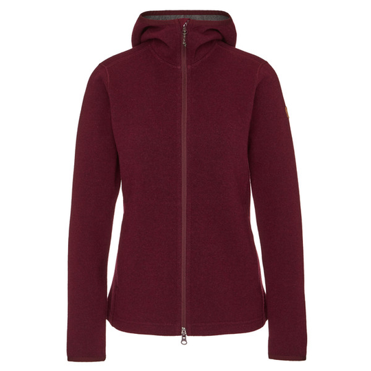 Fjällräven High Coast Wool Hoodie W - Dark Garnet - Naiset - L - Partioaitta