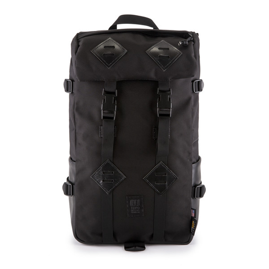 Topo Designs Klettersack Leather - Ballistic Black/black Leather - Unisex - OneSize - Partioaitta