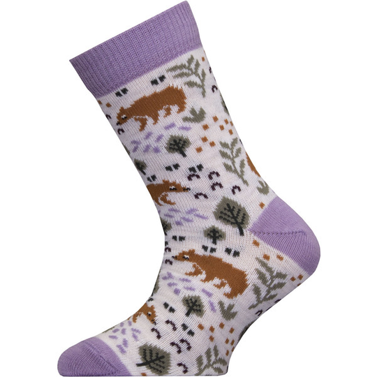 Sukkamestarit Merinovillasukat Kids - Karhu Lehti Laventeli-white-ht - Unisex - 28-30 - Partioaitta