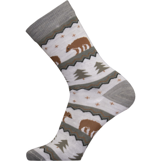 Sukkamestarit Merinovillasukat - Karhuraita Vaalea Harmaa - Unisex - 35-38 - Partioaitta