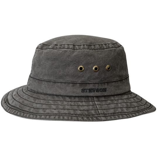 Stetson Bucket Delave Organic Cotton - Black - Unisex - M - Partioaitta