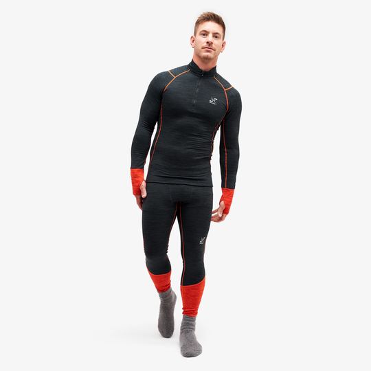 Hiball Waffle Base Layer Set Miehet Black/Flame, Koko:XL - Miehet > Aluskerrastot