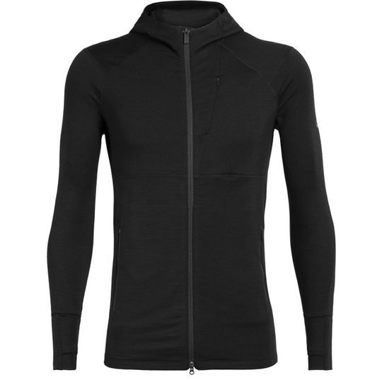 Icebreaker M Quantum Ii Ls Zip Hood - Black - Miehet - L - Partioaitta