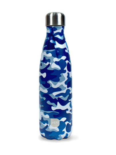 Blue camo- teräksinen juomapullo 500 ml