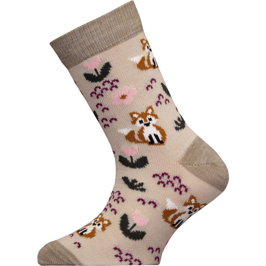 Sukkamestarit Merinovillasukat Kids - Kettu Kukka Hiekka - Unisex - 28-30 - Partioaitta