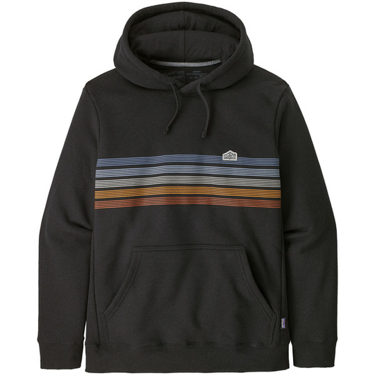 Patagonia Line Logo Ridge Stripe Uprisal Hoody - Ink Black - Unisex - S - Partioaitta