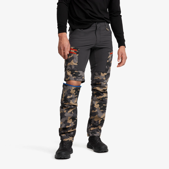 RVRC GP Pro Zip-off Pants Miehet Khaki/Anthracite Camo, Koko:2XL - Zip-off-housut