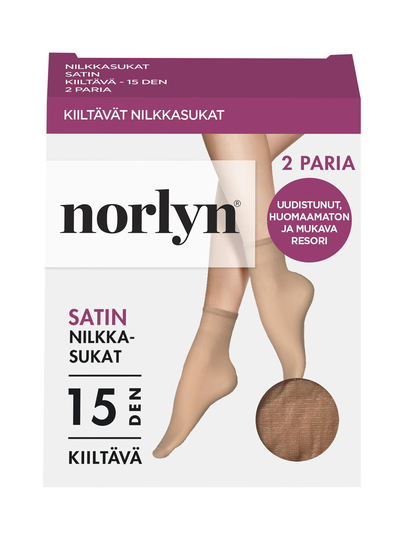 Satin 15 den ankle socks -sukat 2-pack