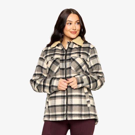 Lumber Jacket Naiset Tofu/Anthracite, Koko:XL - Ulkoilutakki, Kuoritakki & Tuulitakki