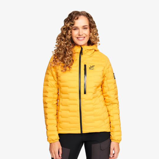 Flex Down Jacket Naiset Lemon Curry, Koko:XL - Ulkoilutakki, Kuoritakki & Tuulitakki