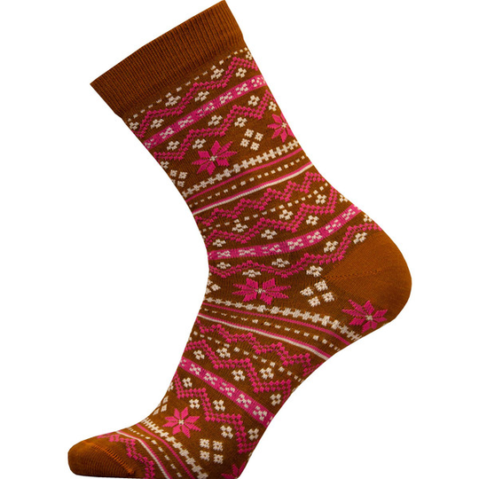 Sukkamestarit Merinovillasukat - Fairisle Skandi Karamelli - Unisex - 35-38 - Partioaitta
