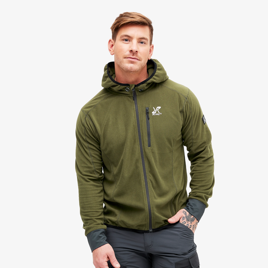 Trekker Hoodie Miehet Dark Olive, Koko:2XL - Miehet > Paidat > Hupparit