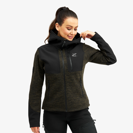 Wander Pro Wool Hoodie Naiset Dark Olive, Koko:M - > Paidat > Hupparit