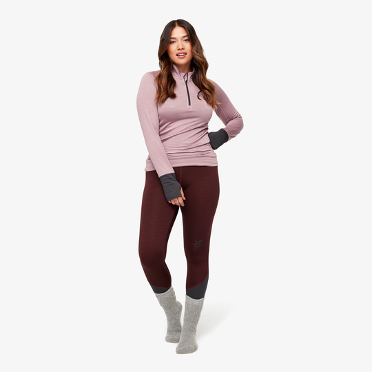 Hiball Waffle Base Layer Set Naiset Dusty Mauve, Koko:L - > Aluskerrastot