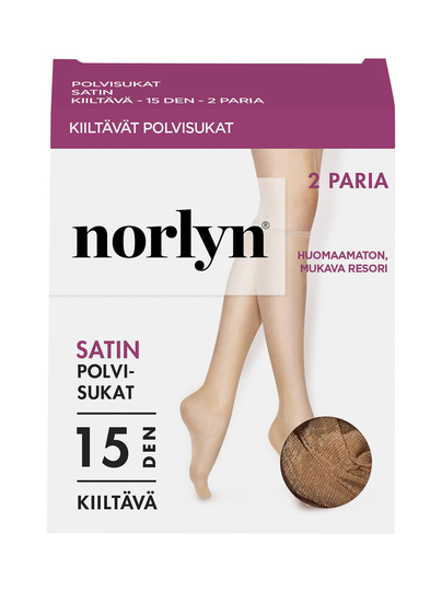 Satin 15 den -polvisukat 2-pack