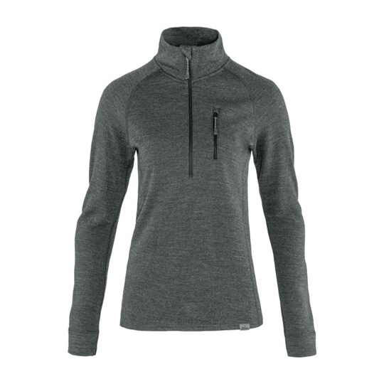 Tierra Templet Midlayer Q-zip W - Black Melange - Naiset - L - Partioaitta