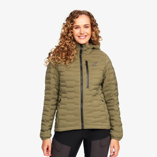 Flex Down Jacket Naiset Burnt Olive, Koko:XL - Ulkoilutakki, Kuoritakki & Tuulitakki