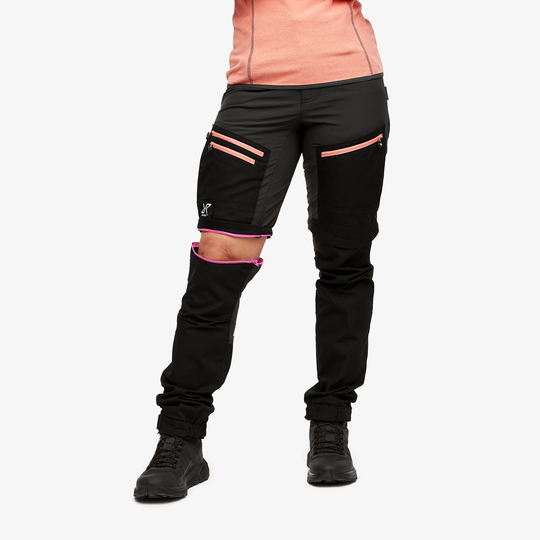 RVRC GP Pro Zip-off Pants Naiset Anthracite/Burnt Coral, Koko:L - Zip-off-housut