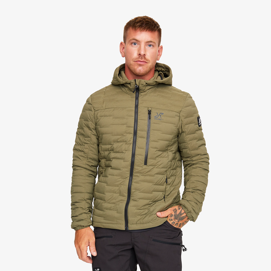 Flex Down Jacket Miehet Burnt Olive, Koko:XL - Ulkoilutakki, Kuoritakki & Tuulitakki